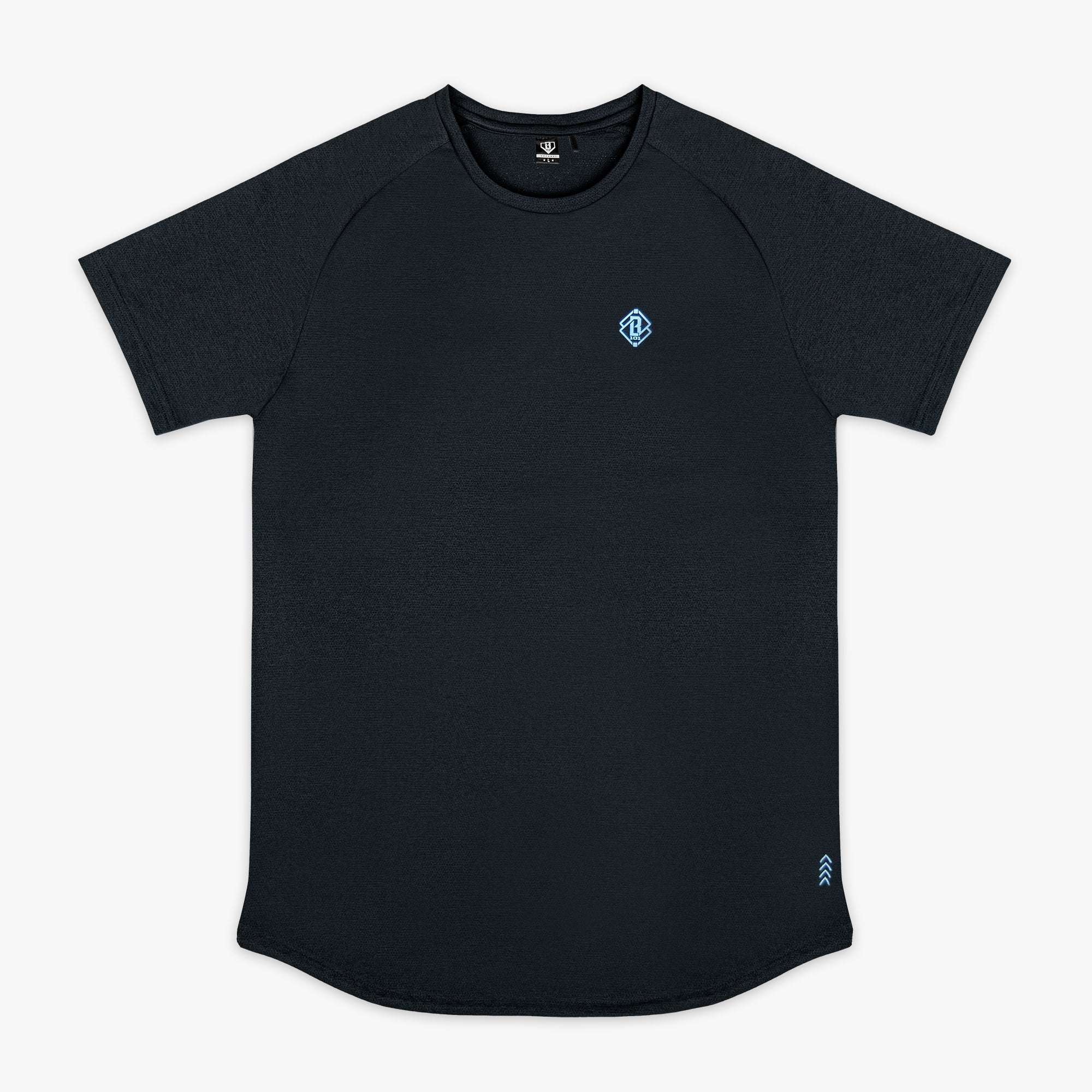 Diamond Tech Youth Tee - Black/Light Blue