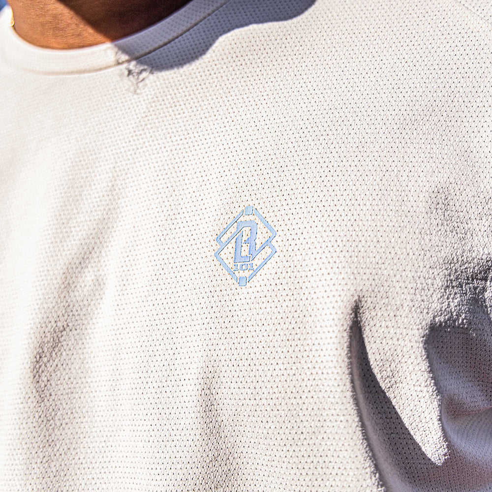 Diamond Tech Youth Tee - Bone/Light Blue - Baseball Lifestyle 101