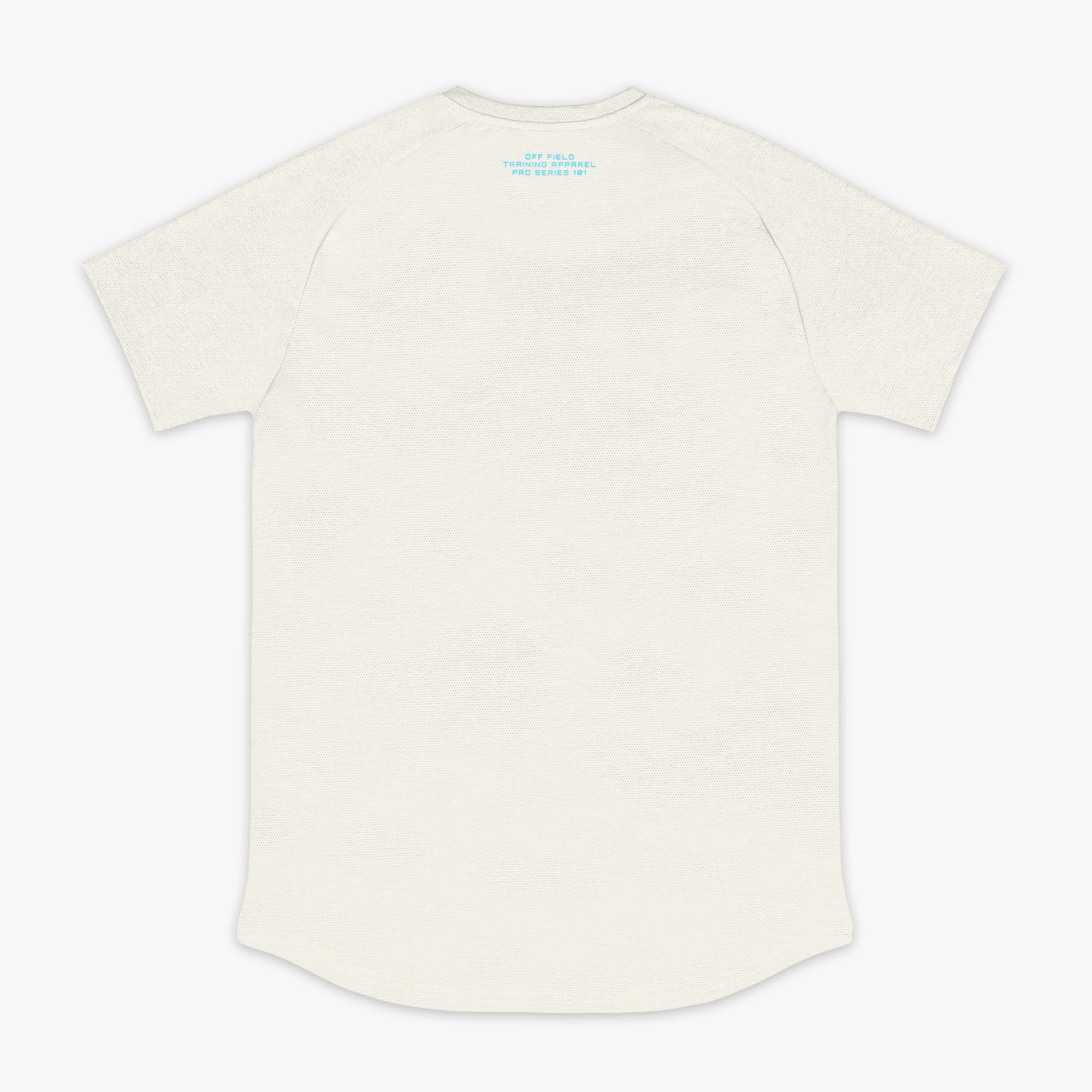 Bone and light blue Diamond Tech graphic tee — back view