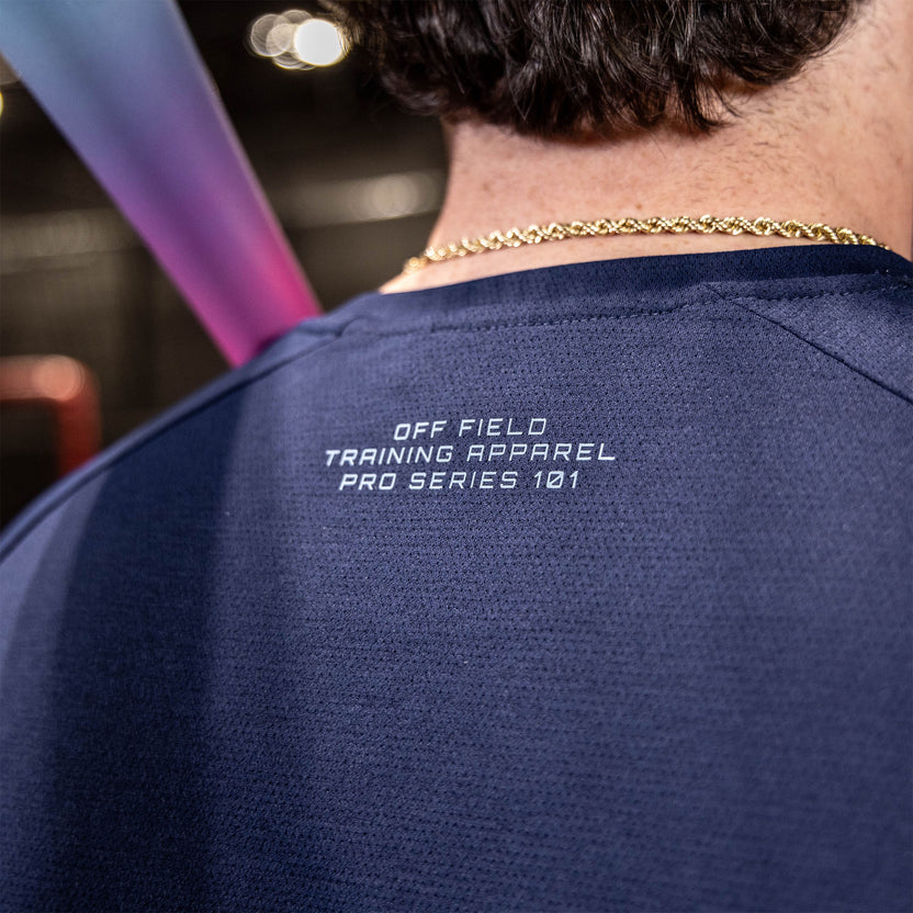 Diamond Tech Ten Inch Diamond Tech Youth Tee - Navy/Light Blue - Baseball Lifestyle 101