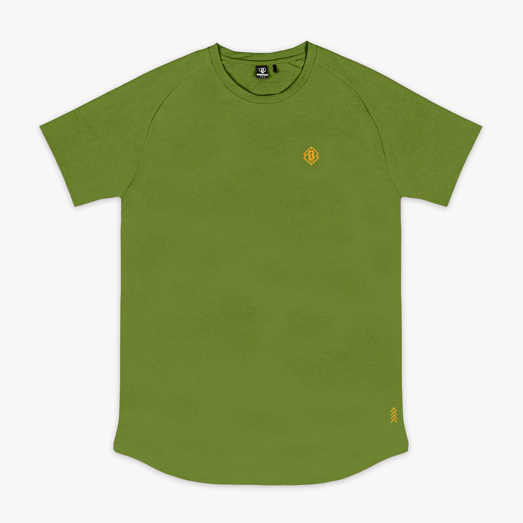Diamond Tech Youth Tee - Olive Green/Orange