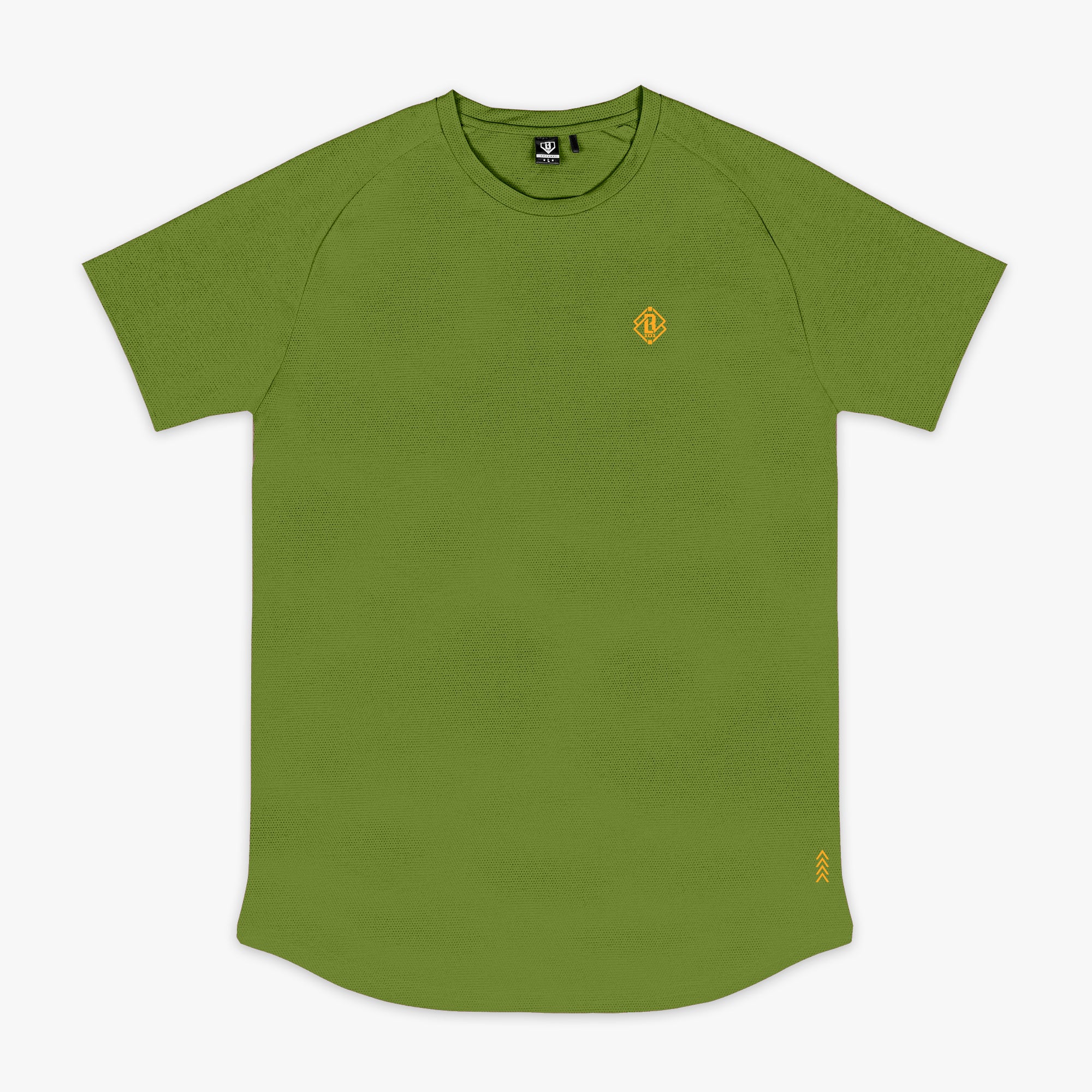 Diamond Tech Youth Tee - Olive Green/Orange