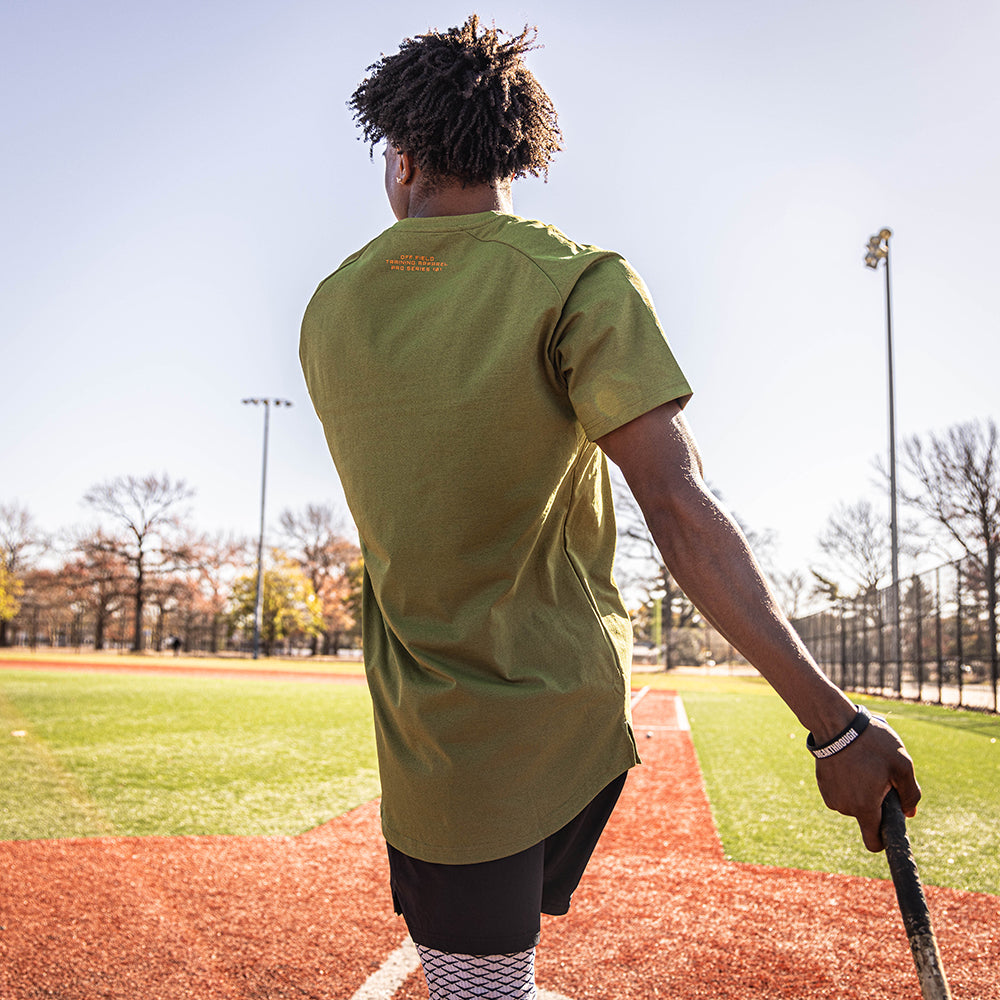 Diamond Tech Tee - Olive Green/Orange