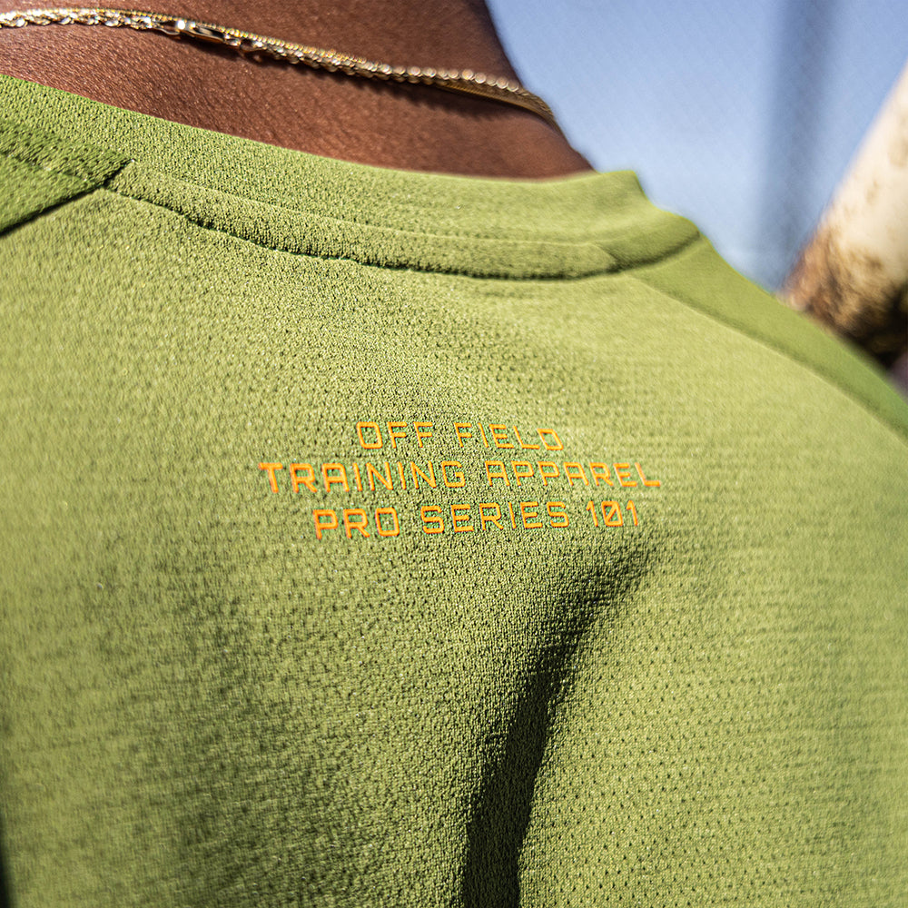 Diamond Tech Youth Tee - Olive Green/Orange