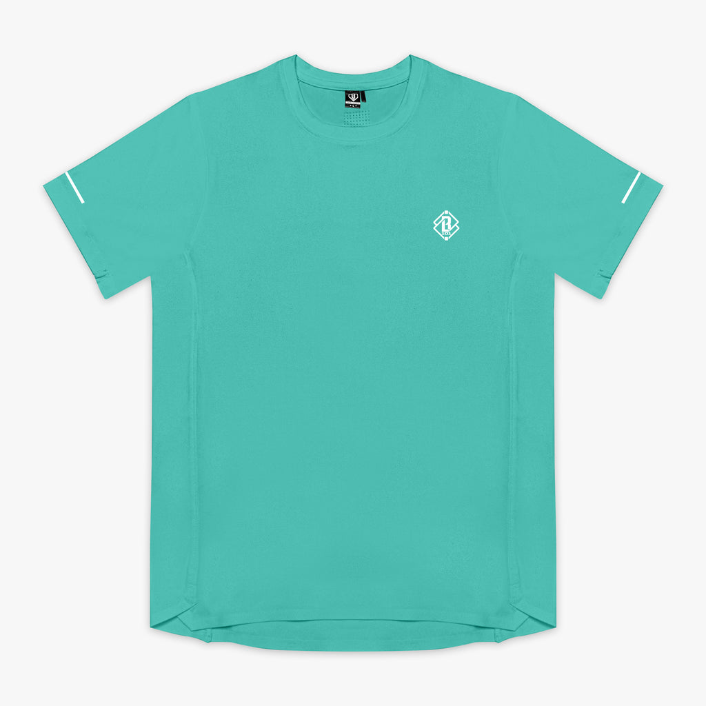 Blue Diamond Tech Vented Teal graphic tee — front view