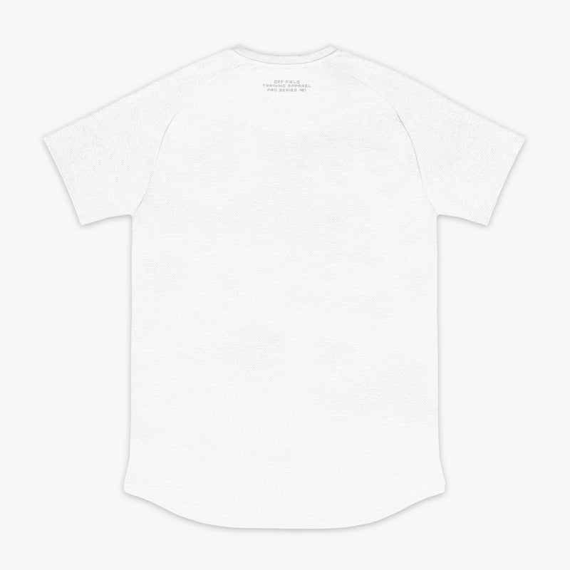 white athletic performance shirt