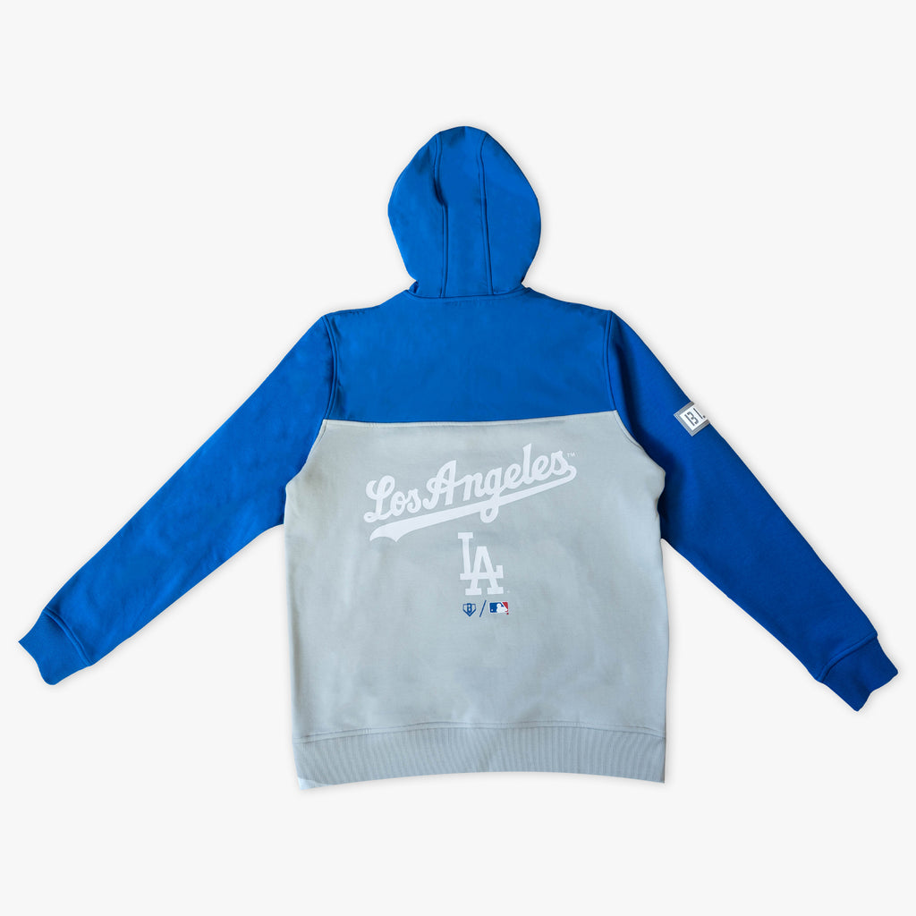 Blue Los Angeles Dodgers Color Block quarter zip — back view