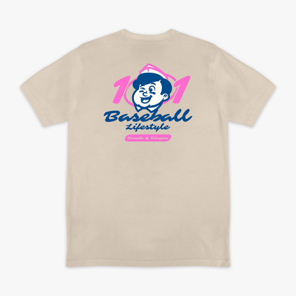 Graphic tee with "Donut Shop" design - back view