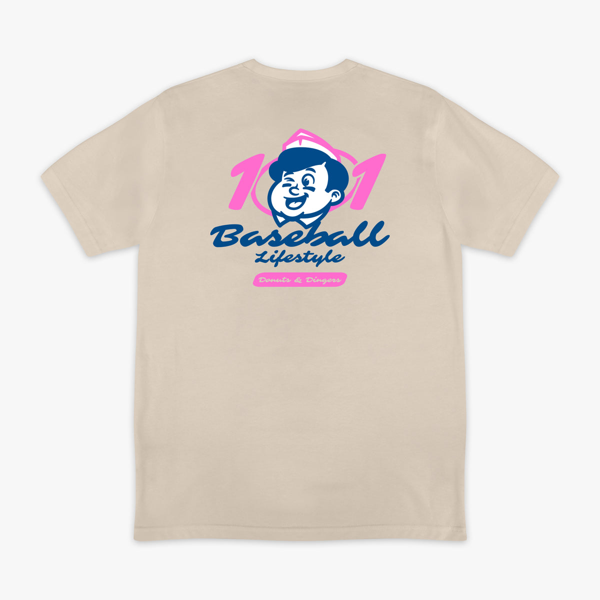 Graphic tee with "Donut Shop" design - back view