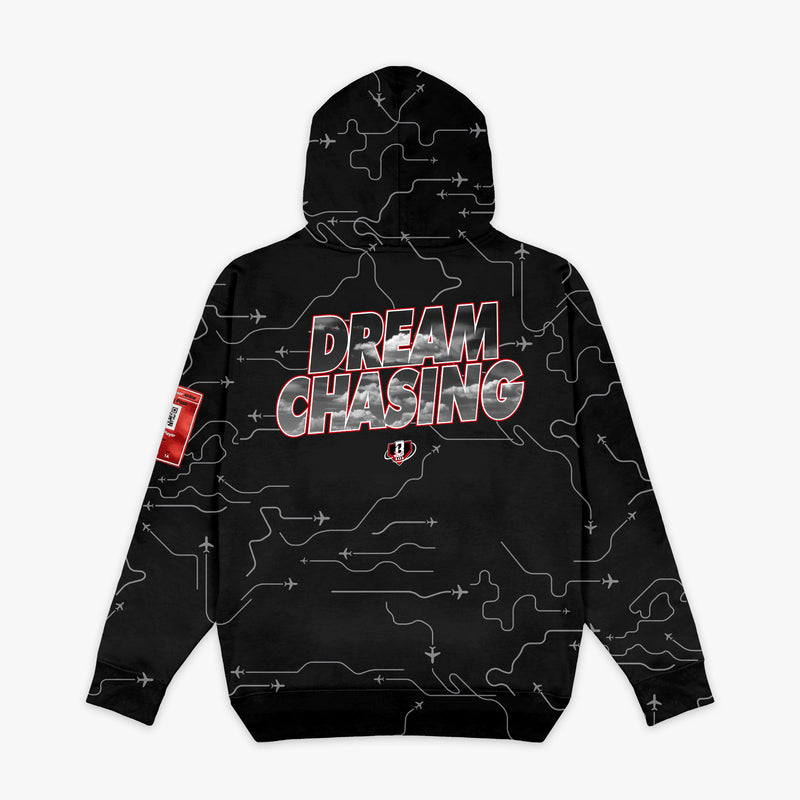 Red Dream Chaser Red Eye hoodie - back view
