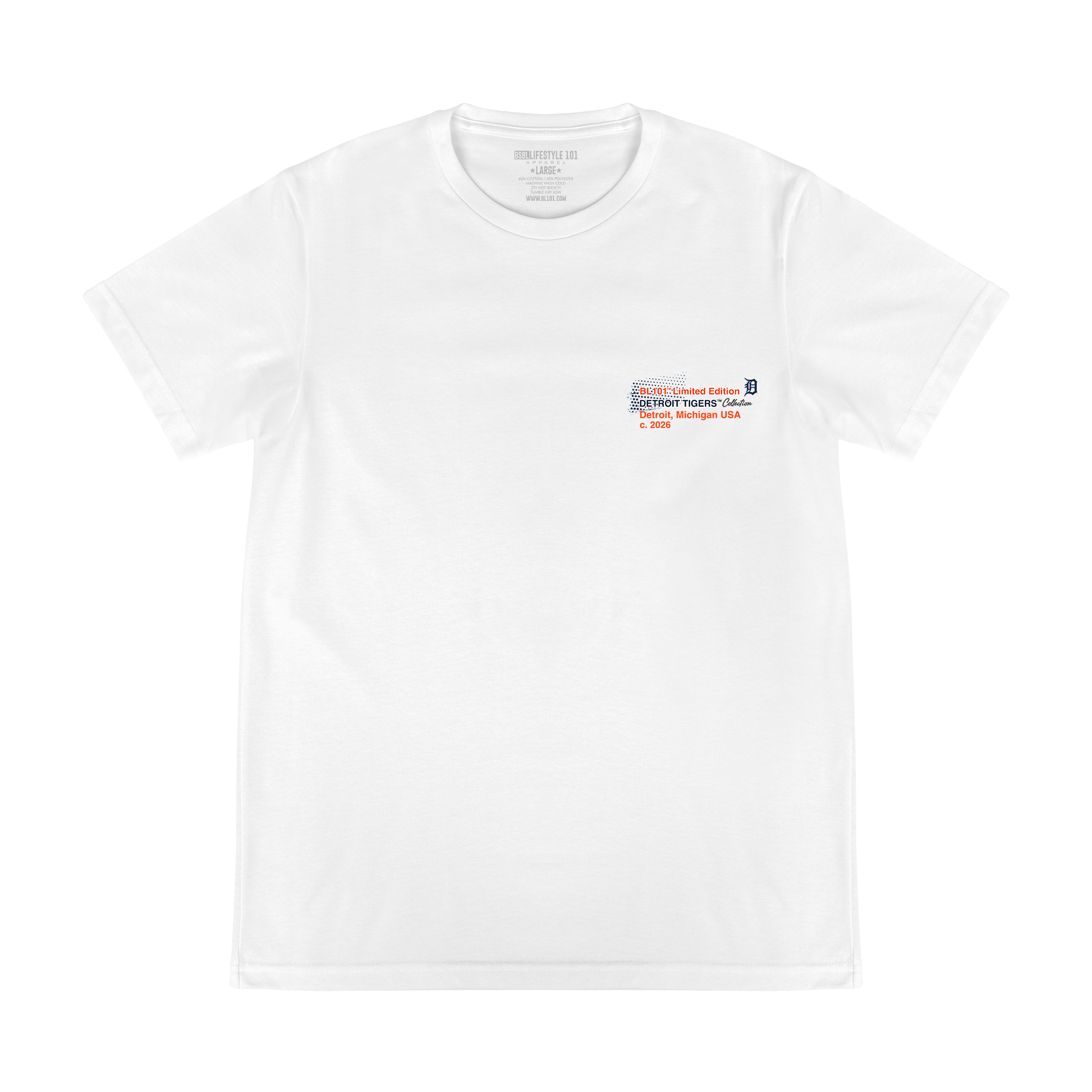 Graphic tee with “Detroit Tigers Drip” design — front view