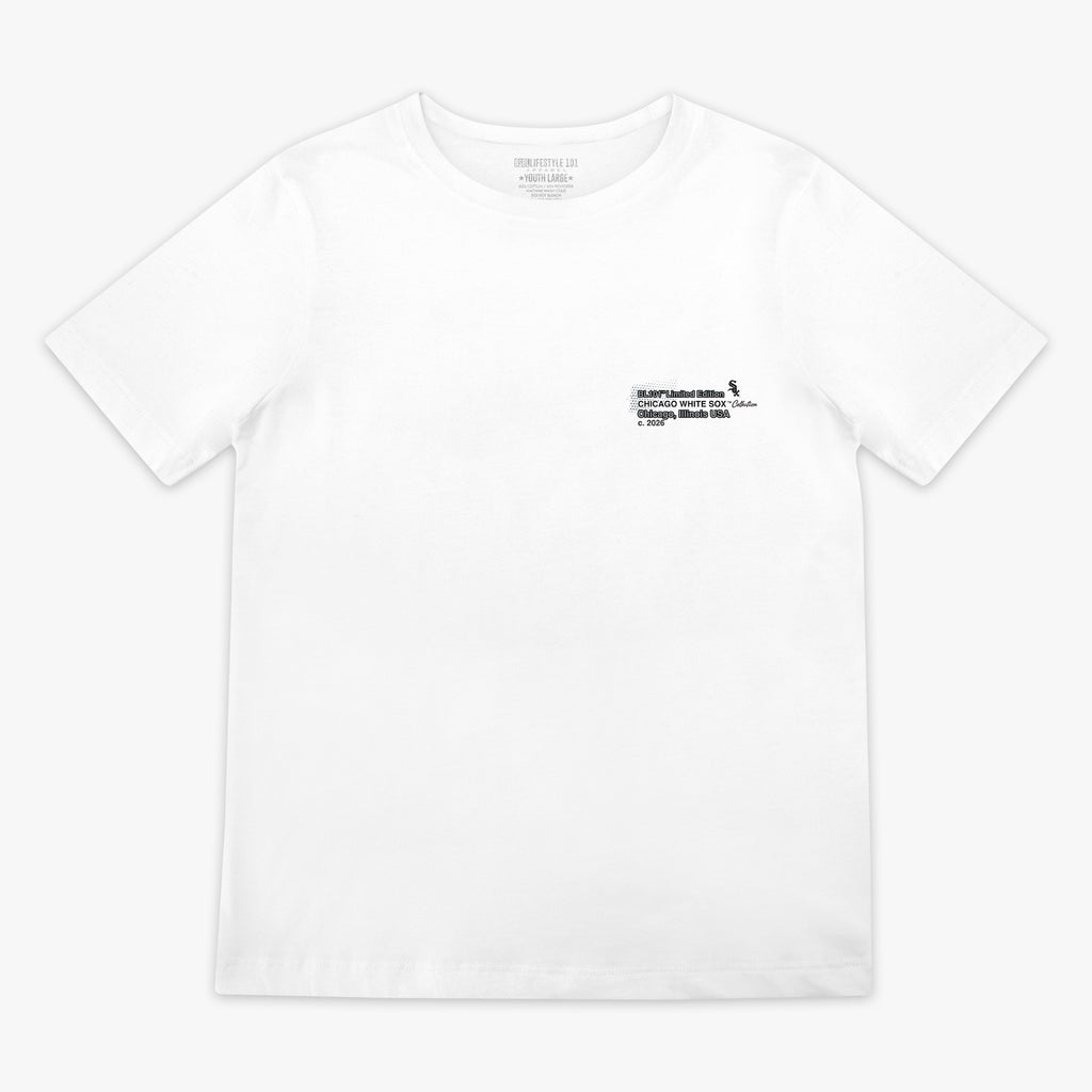 Youth graphic tee with “Chicago White Sox Drip” design — front view