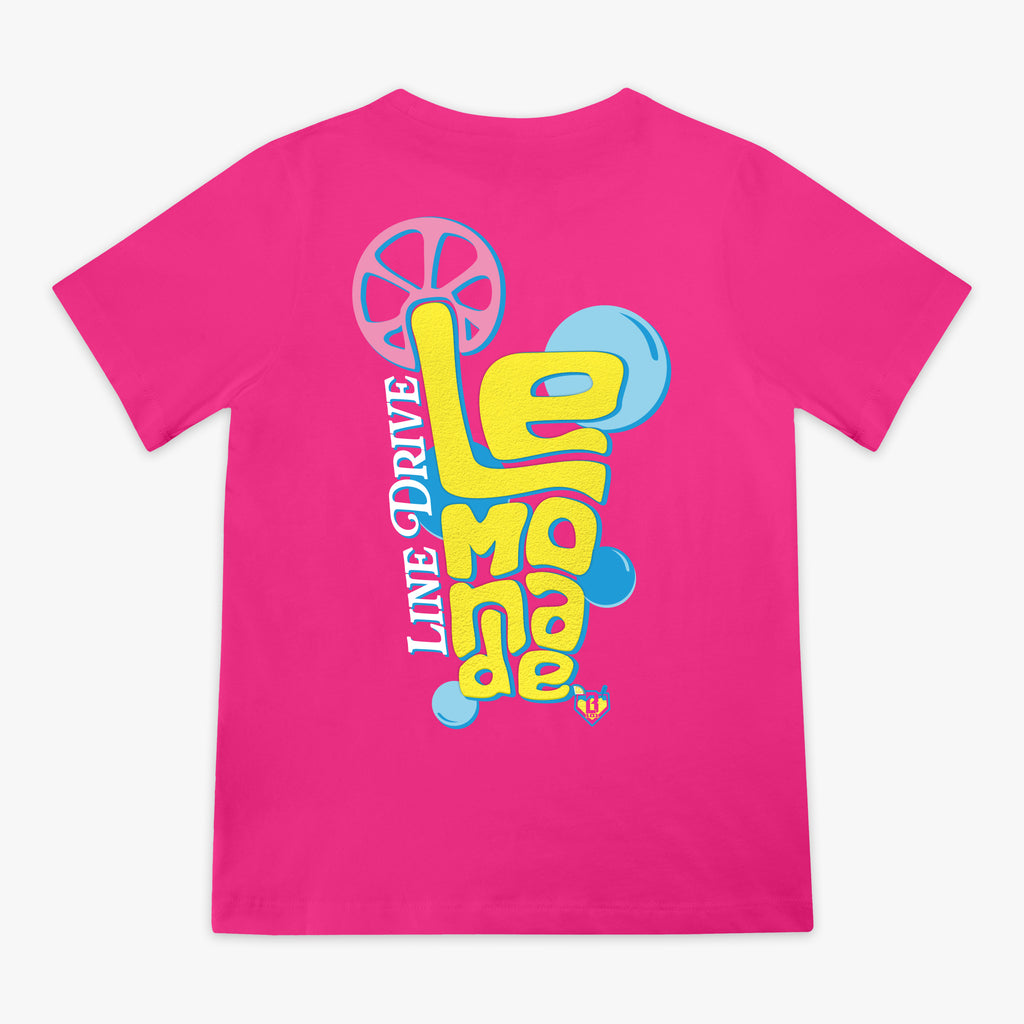Pink Electric Lemonade youth graphic tee — back view