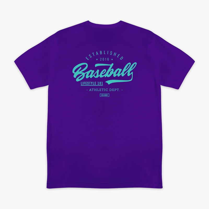 Established Tee - Purple/Teal