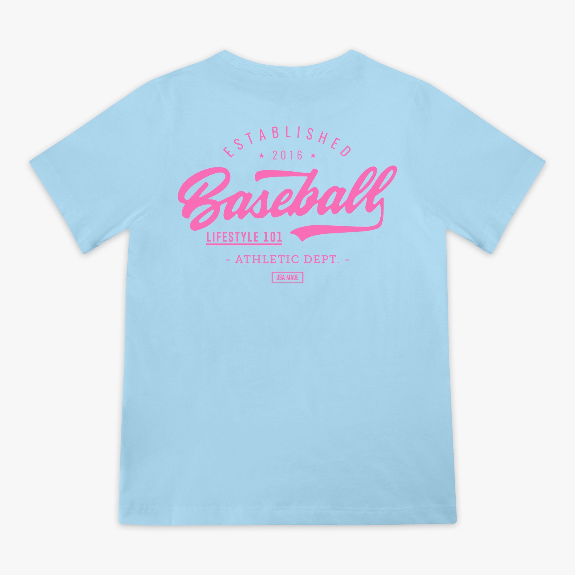 Blue Established Cotton Candy youth graphic tee - back view