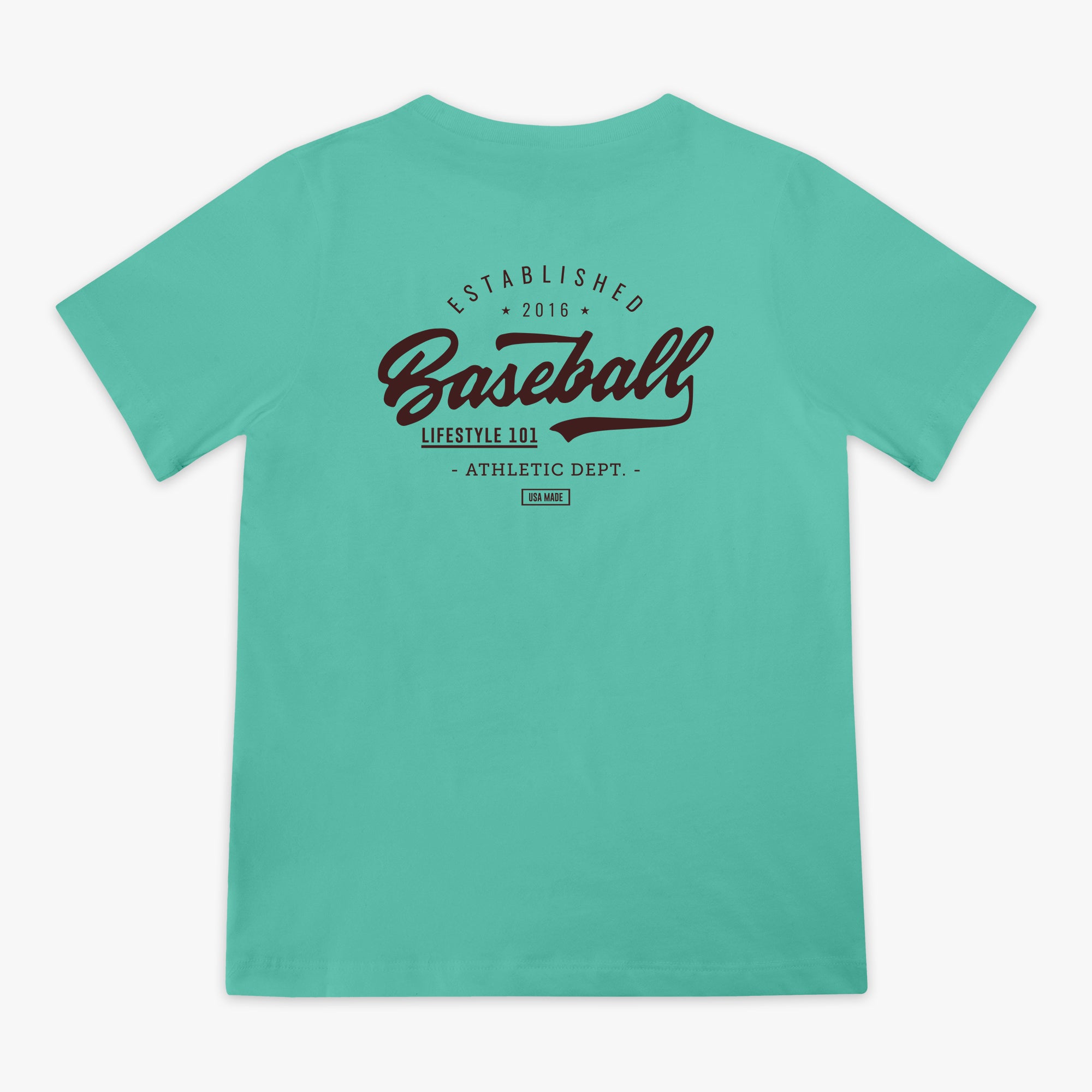 Established Tee - Mint/Brown - Baseball Lifestyle 101