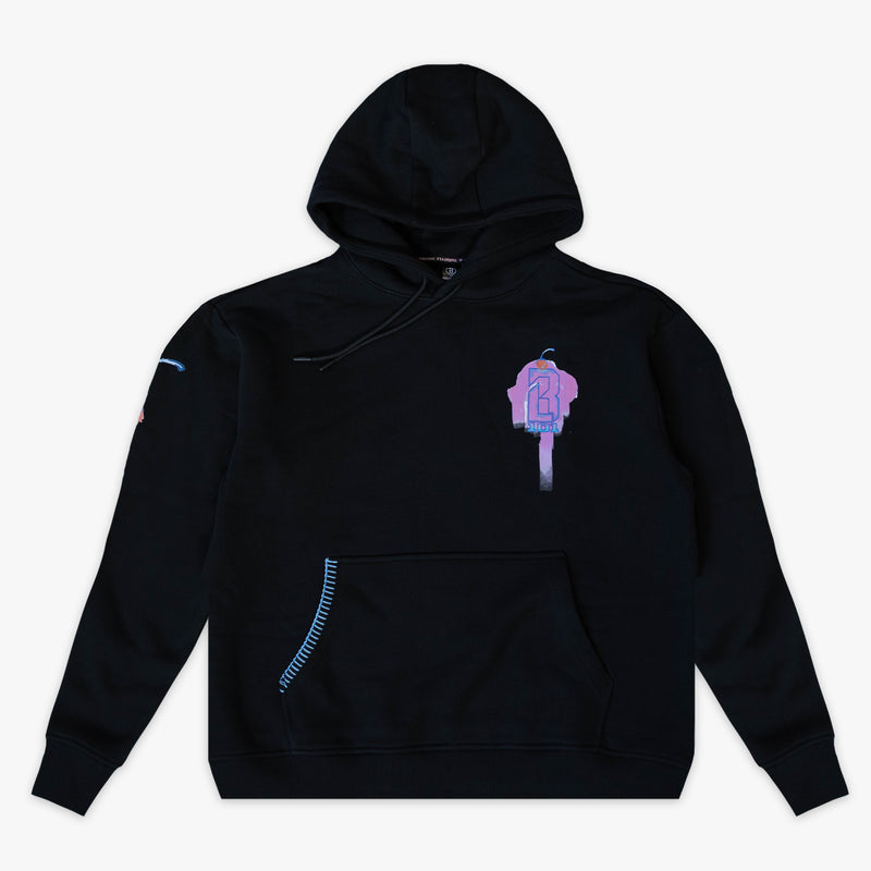 Black Fastball Scoops hoodie — front view