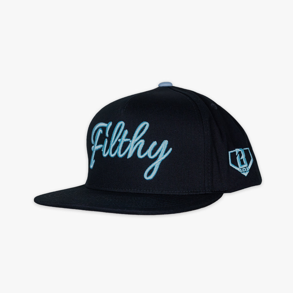 Filthy Off Field Snapback Hat - Black/Light Blue
