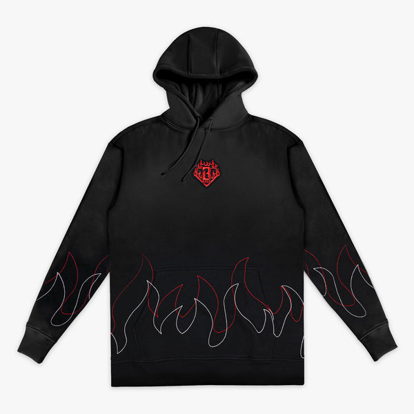 Flames Stitched Hoodie - Baseball Lifestyle 101