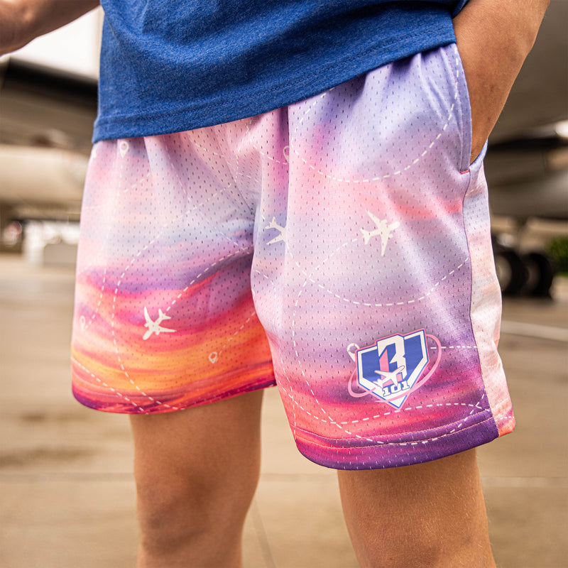 Flight Map Youth Shorts - Sunrise