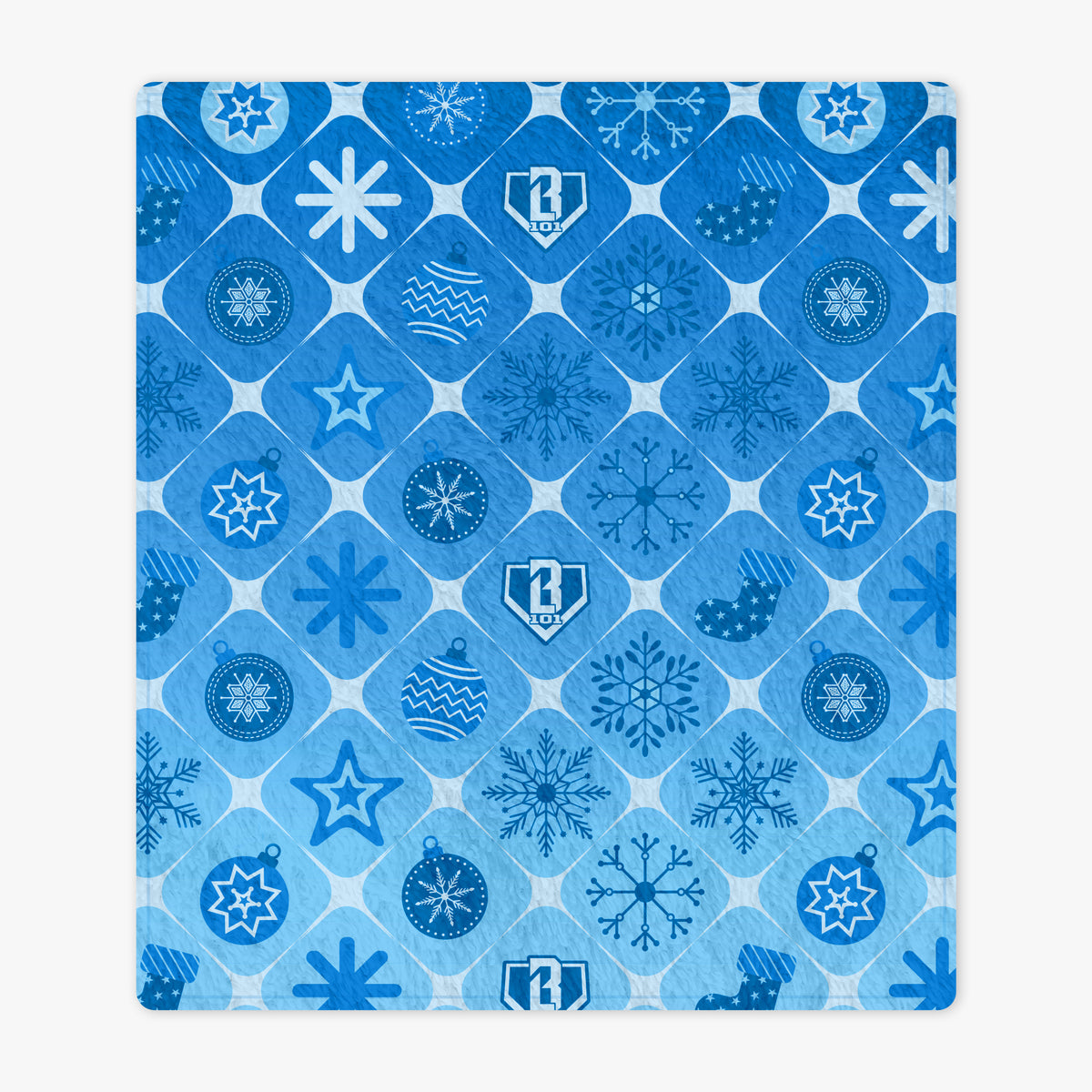 Blue blanket with "Frozen Diamond Blanket" design