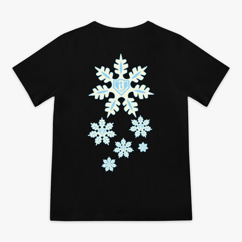 Black youth graphic tee with "Frozen Diamond" design - back view