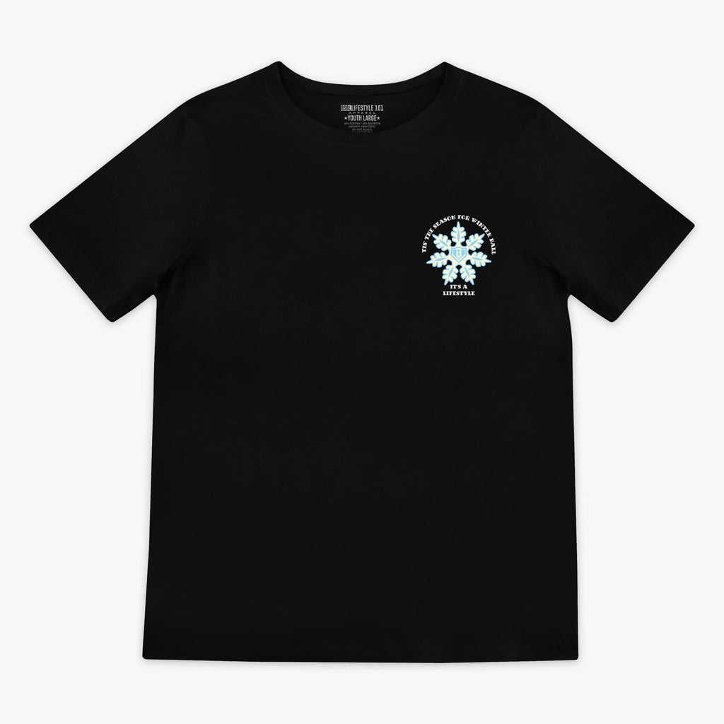 Black youth graphic tee with "Frozen Diamond" design - front view