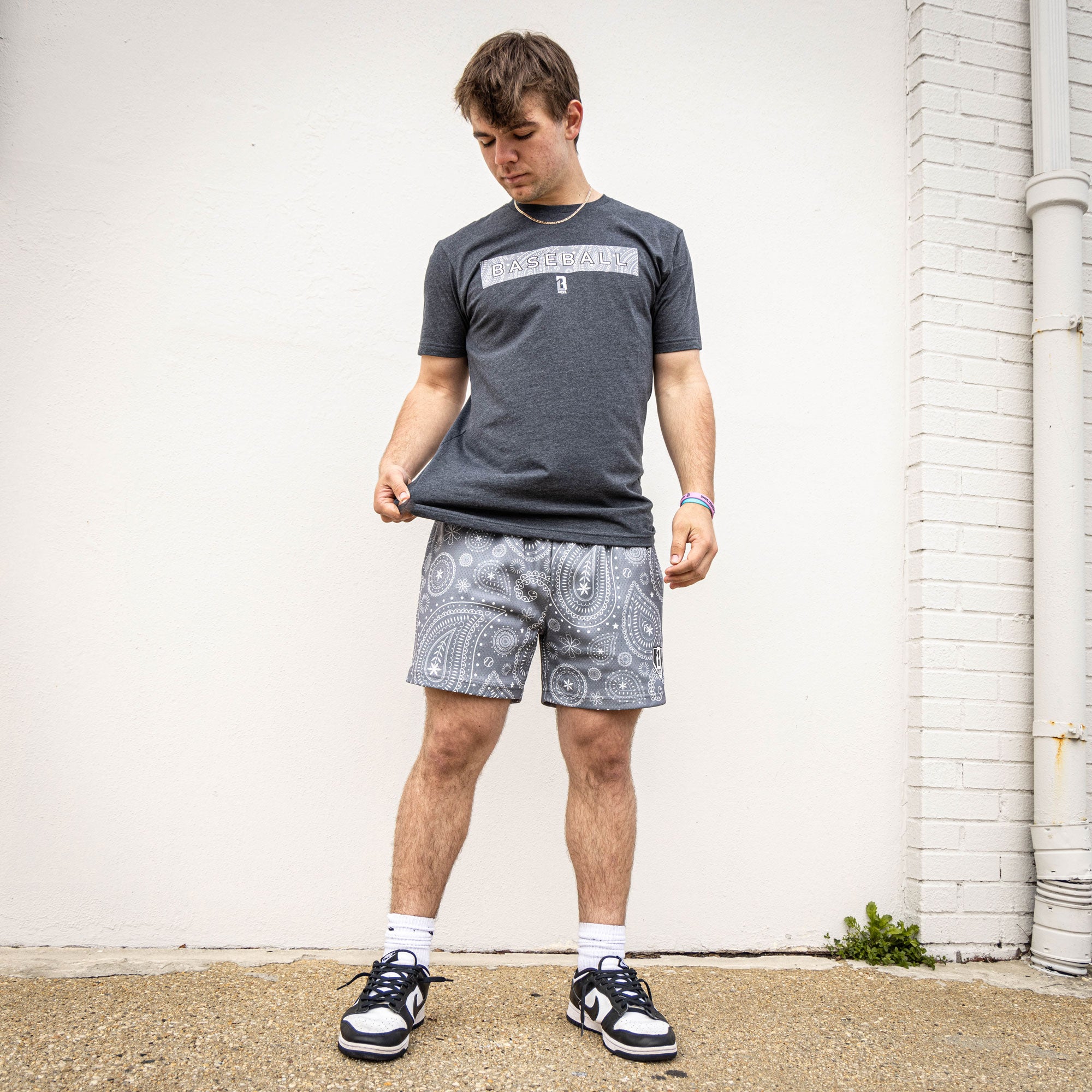 Grey paisley, gray paisley baseball