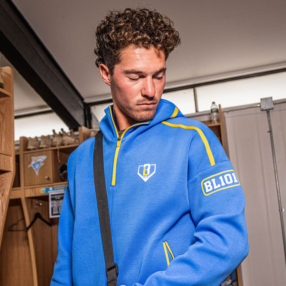 Game Day 1/4 Zip Hoodie - Blue/Yellow/White – Baseball Lifestyle 101