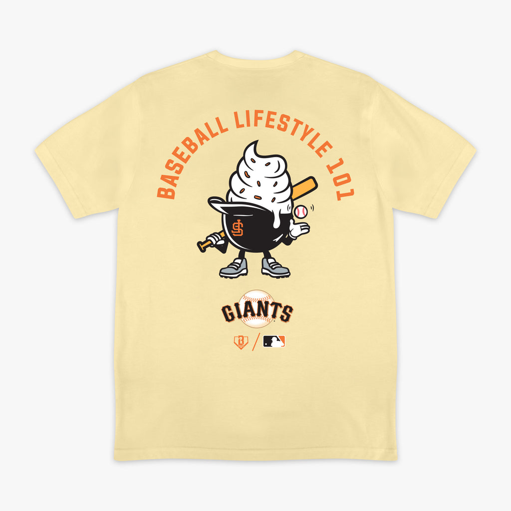 Cream graphic tee with "San Francisco Giants Ice Cream" design - back view