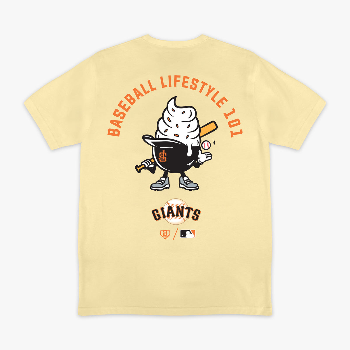 Cream graphic tee with "San Francisco Giants Ice Cream" design - back view