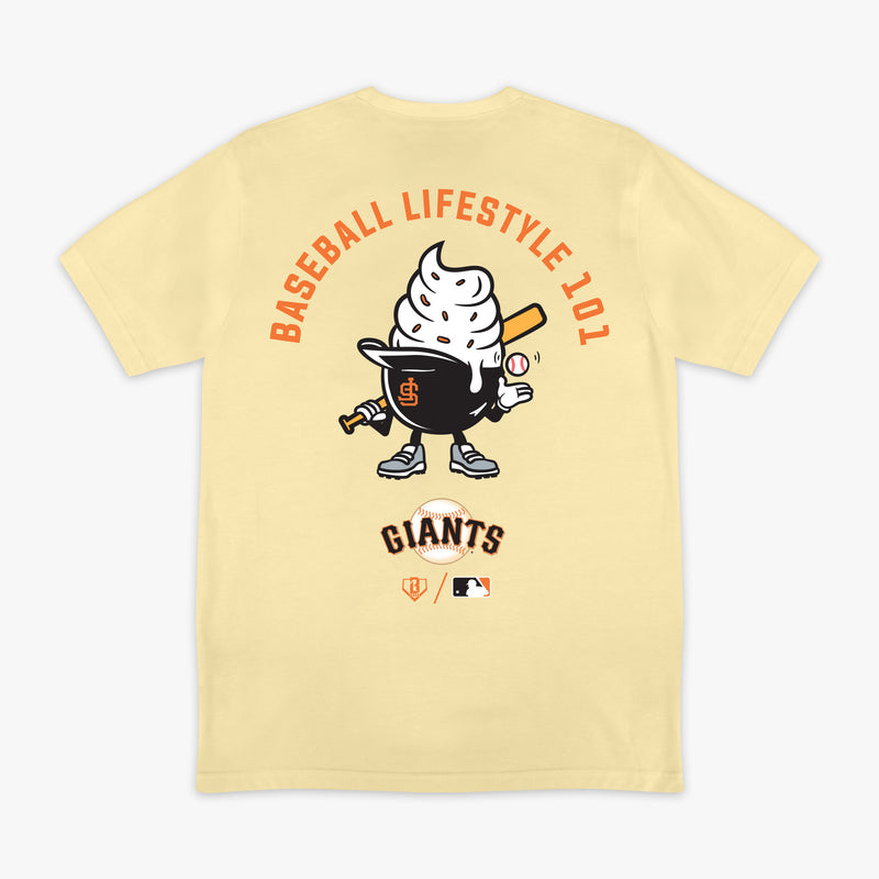 Cream graphic tee with "San Francisco Giants Ice Cream" design - back view