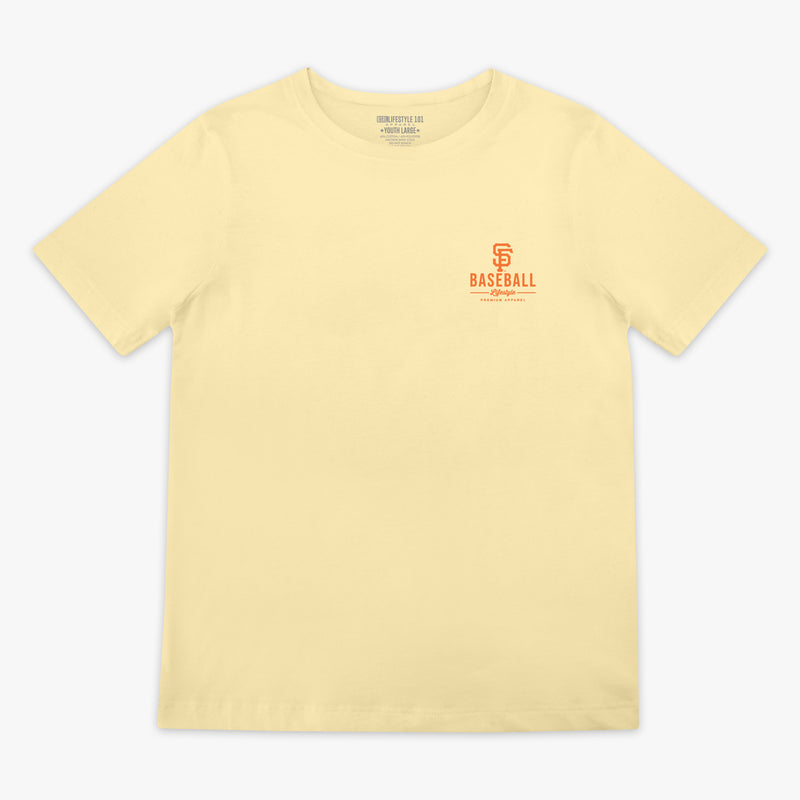 Cream youth graphic tee with "San Francisco Giants Ice Cream" design - front view