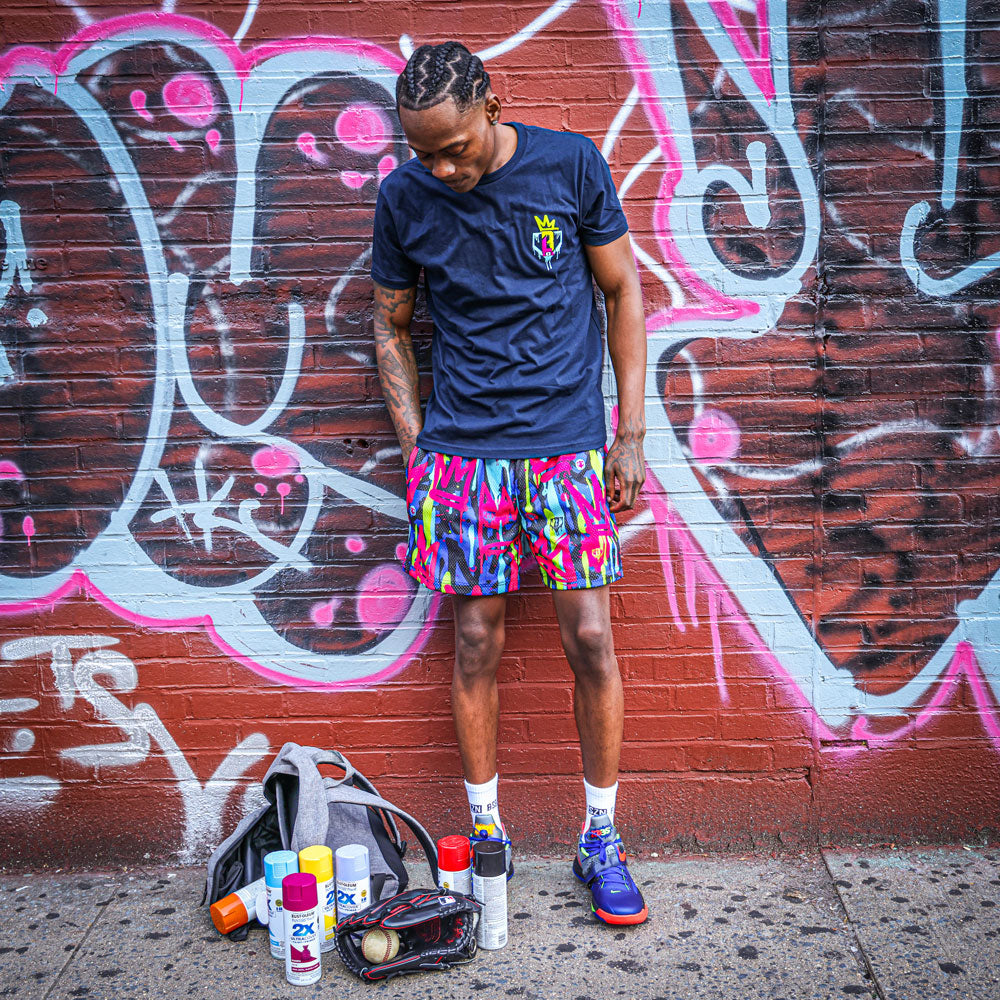 Graffiti Crown Tee - Navy - Baseball Lifestyle 101