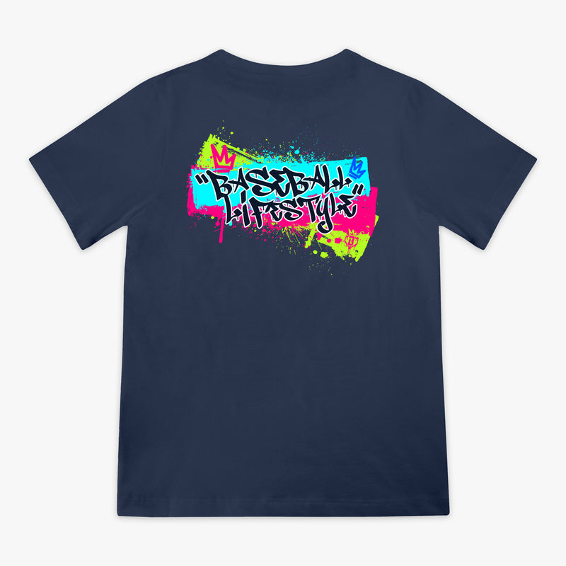 Graffiti Crown Youth Tee - Navy