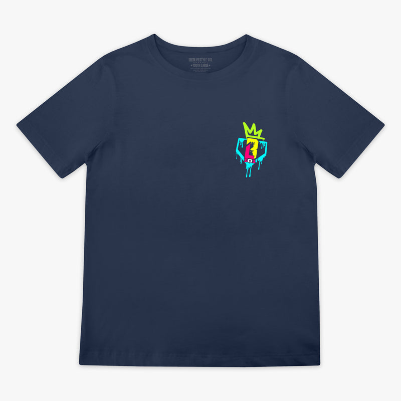 Graffiti Crown Youth Tee - Navy