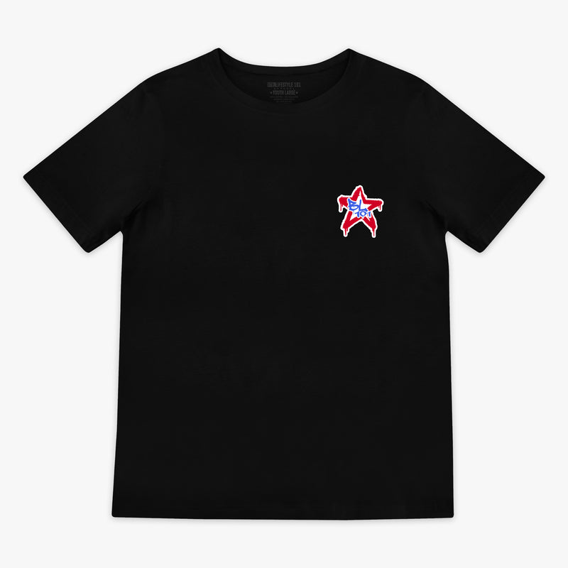Black Graffiti Stars USA youth graphic tee - front view
