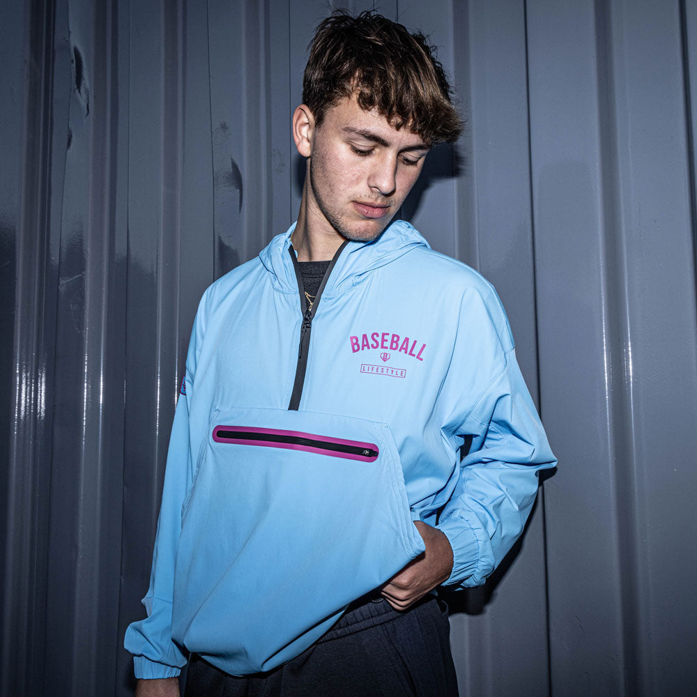 Blue Heritage Premium Windbreaker Cotton Candy Blue windbreaker - front view