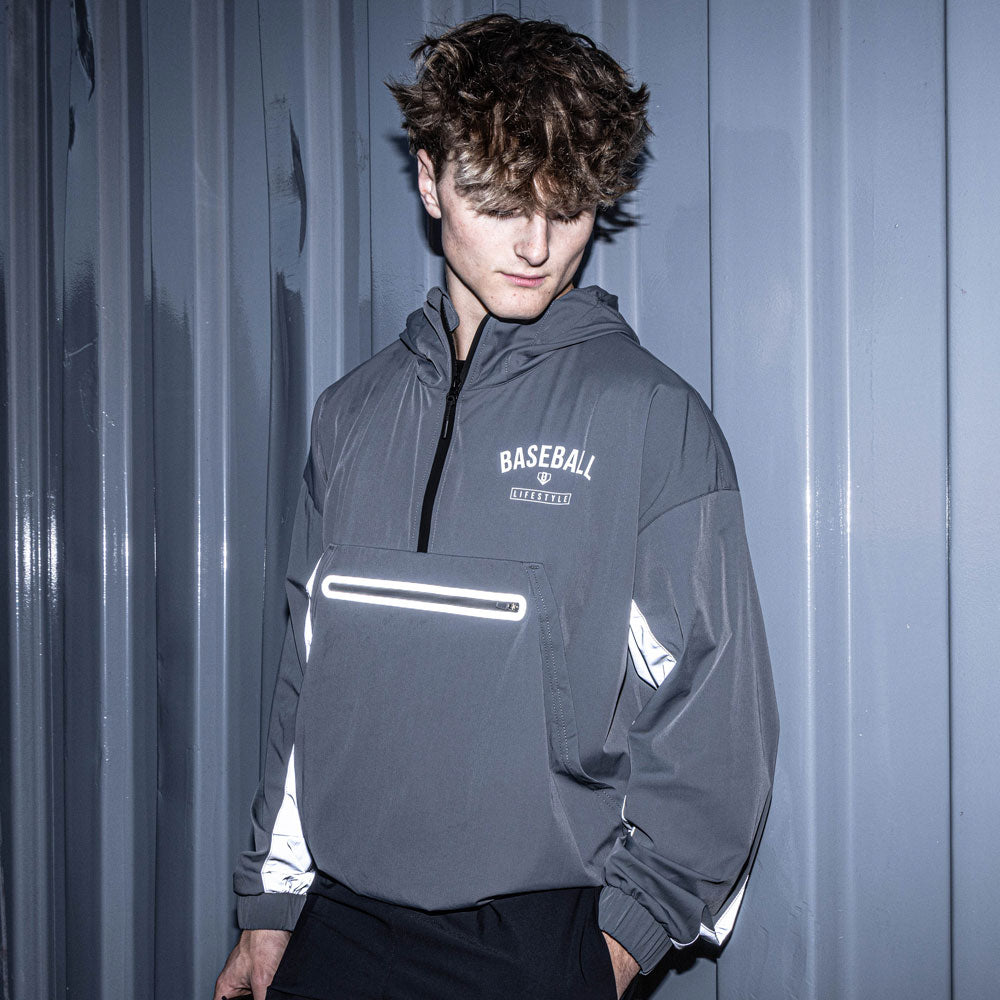 Gray Heritage Premium Windbreaker windbreaker - front view