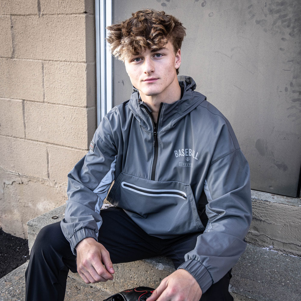 Gray Heritage Premium Windbreaker windbreaker - front view