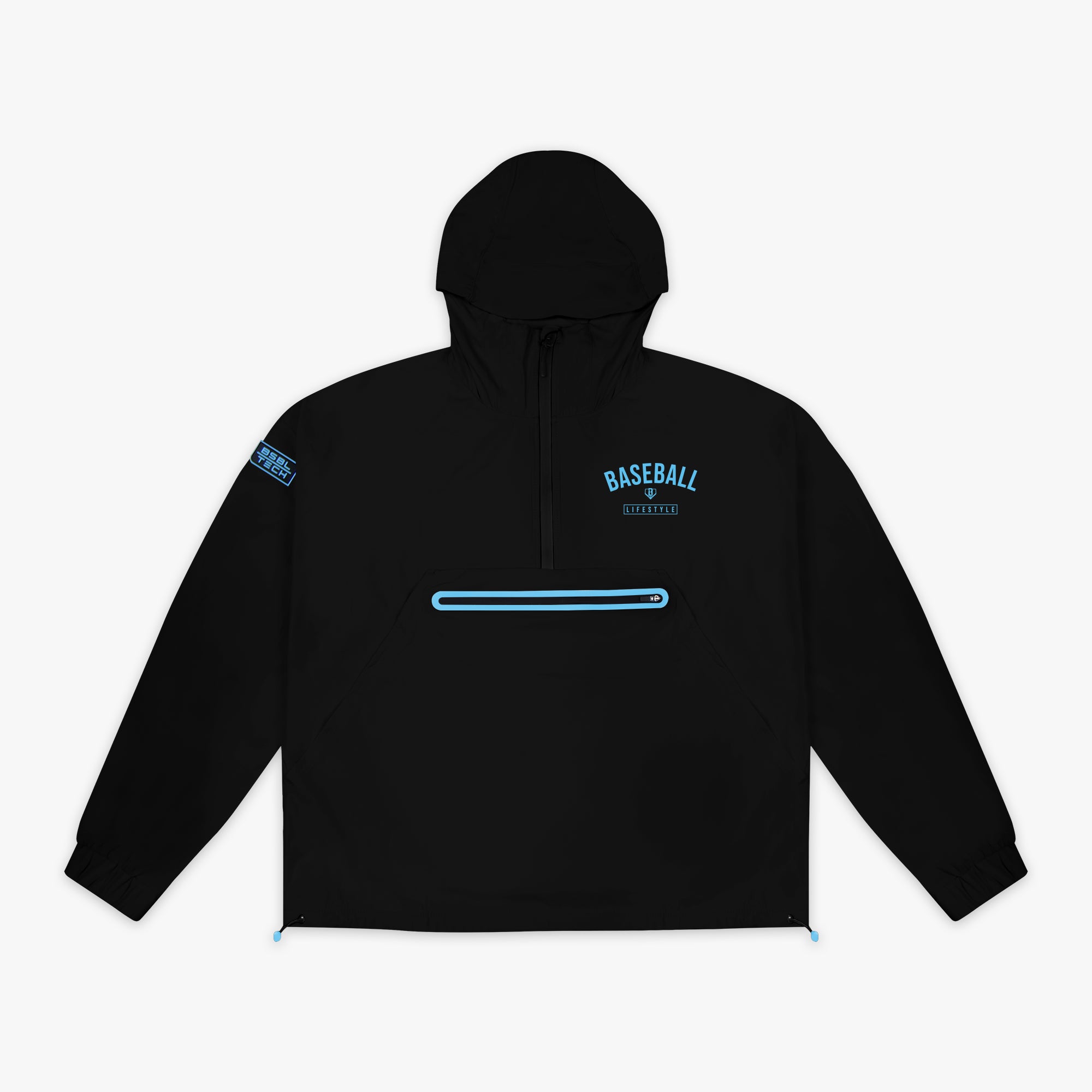 Heritage Premium Windbreaker - Black/Light Blue