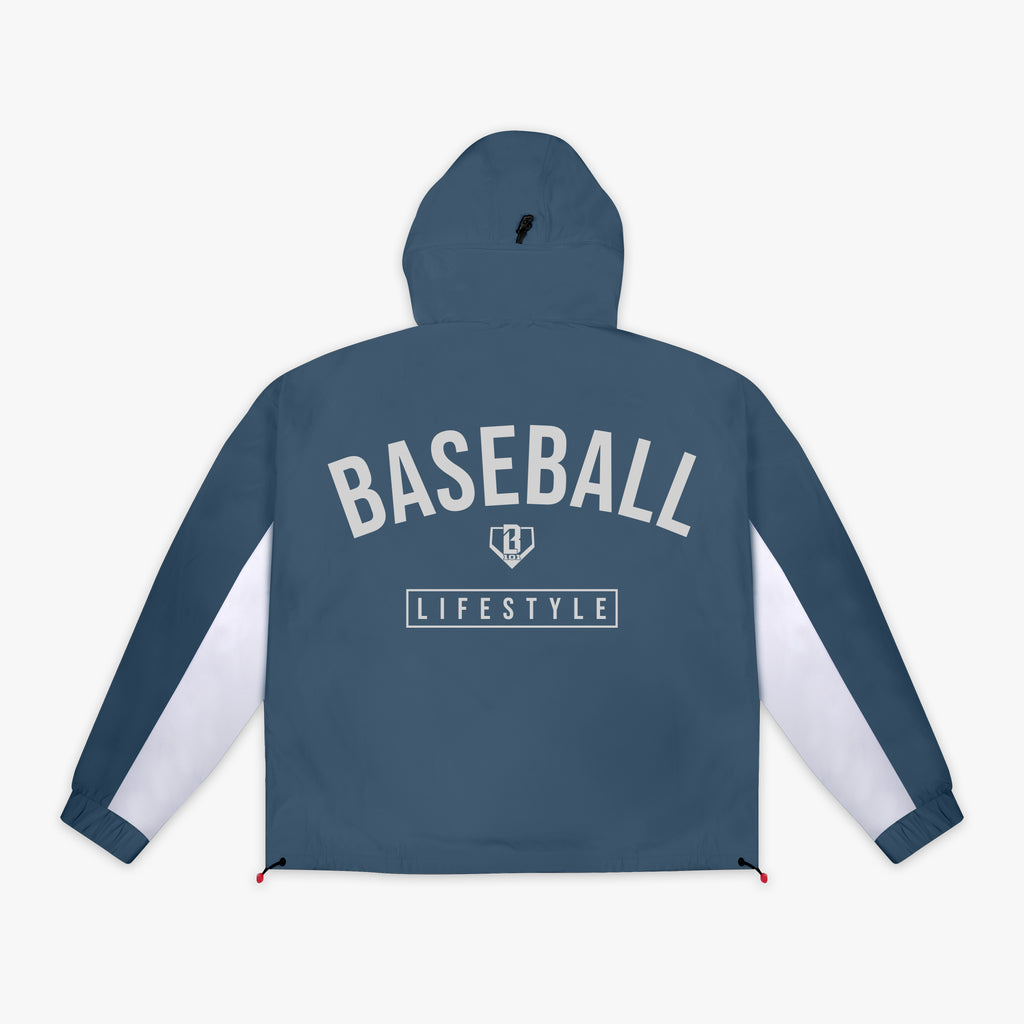 Gray Heritage Premium Windbreaker youth windbreaker - back view