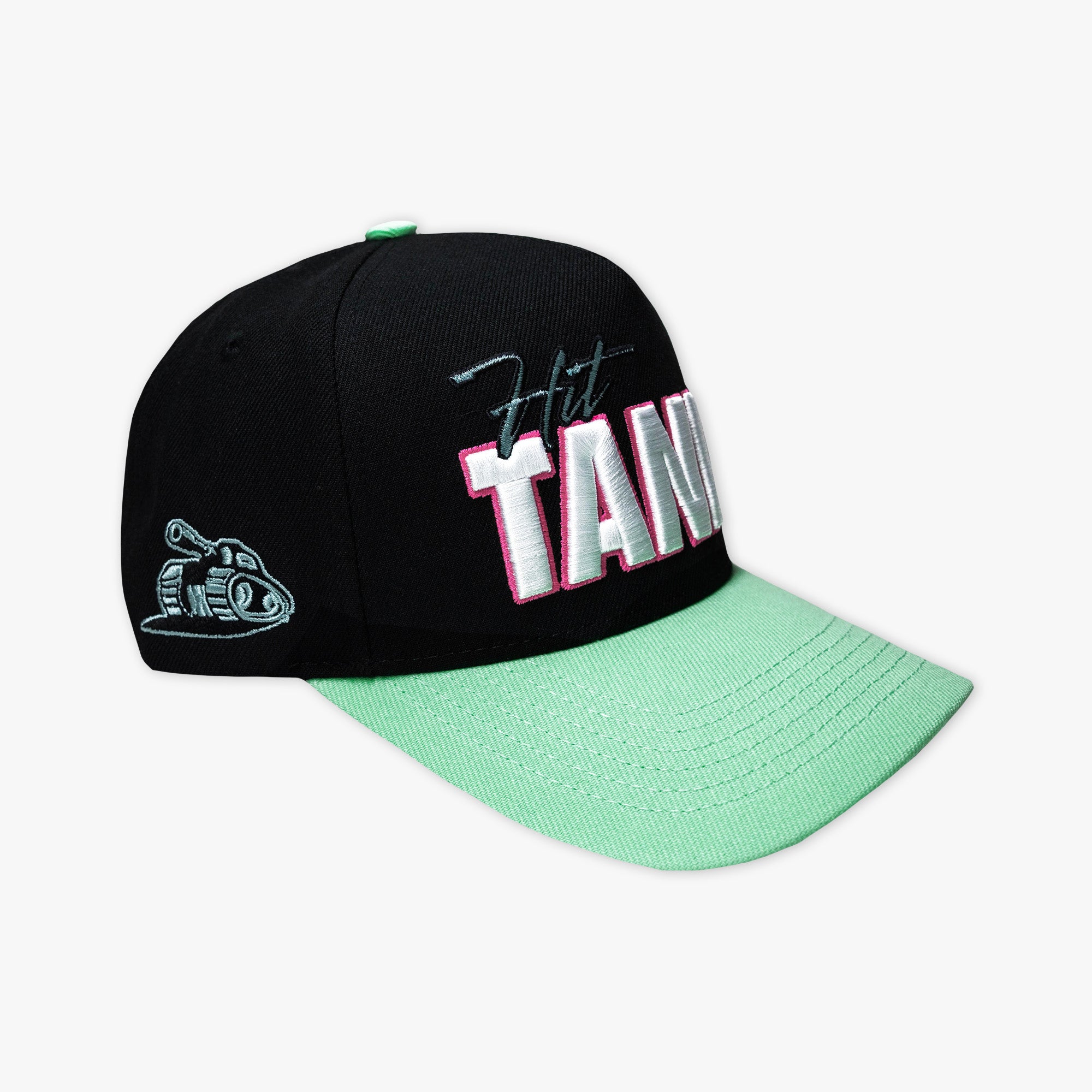 Black hat with "Hit Tanks" design — product view