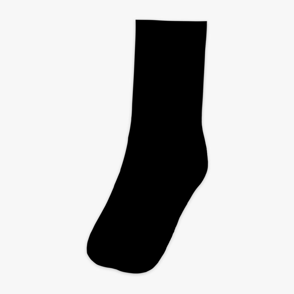 Black sock on a white background