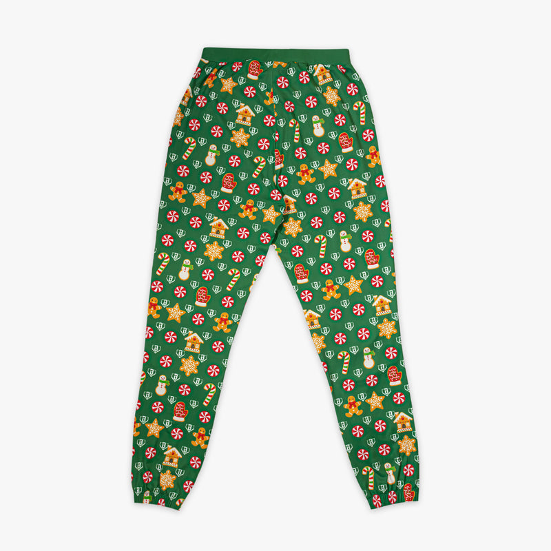 Youth pants with "Holiday Home Plate Pajama Pants" design - back view