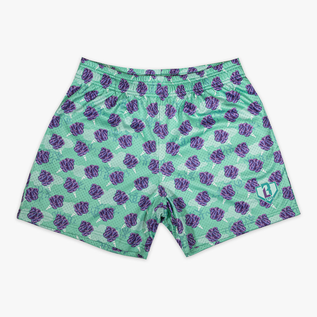 Home Run Sugar Galaxy Grape shorts — front view