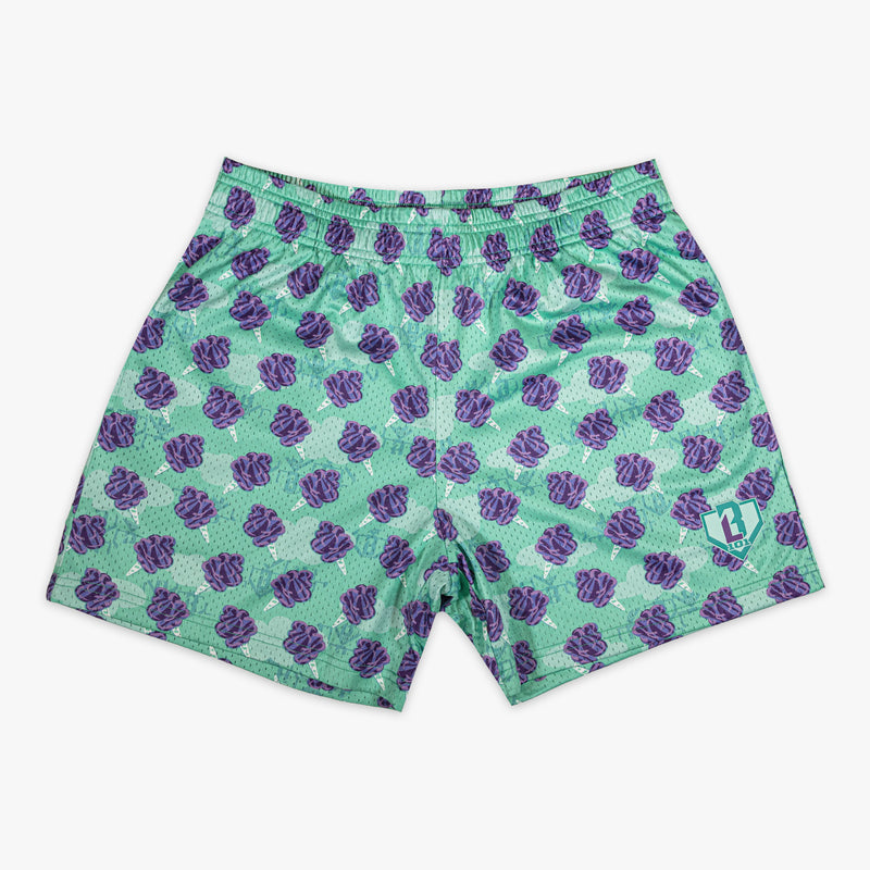 Home Run Sugar Galaxy Grape shorts — front view