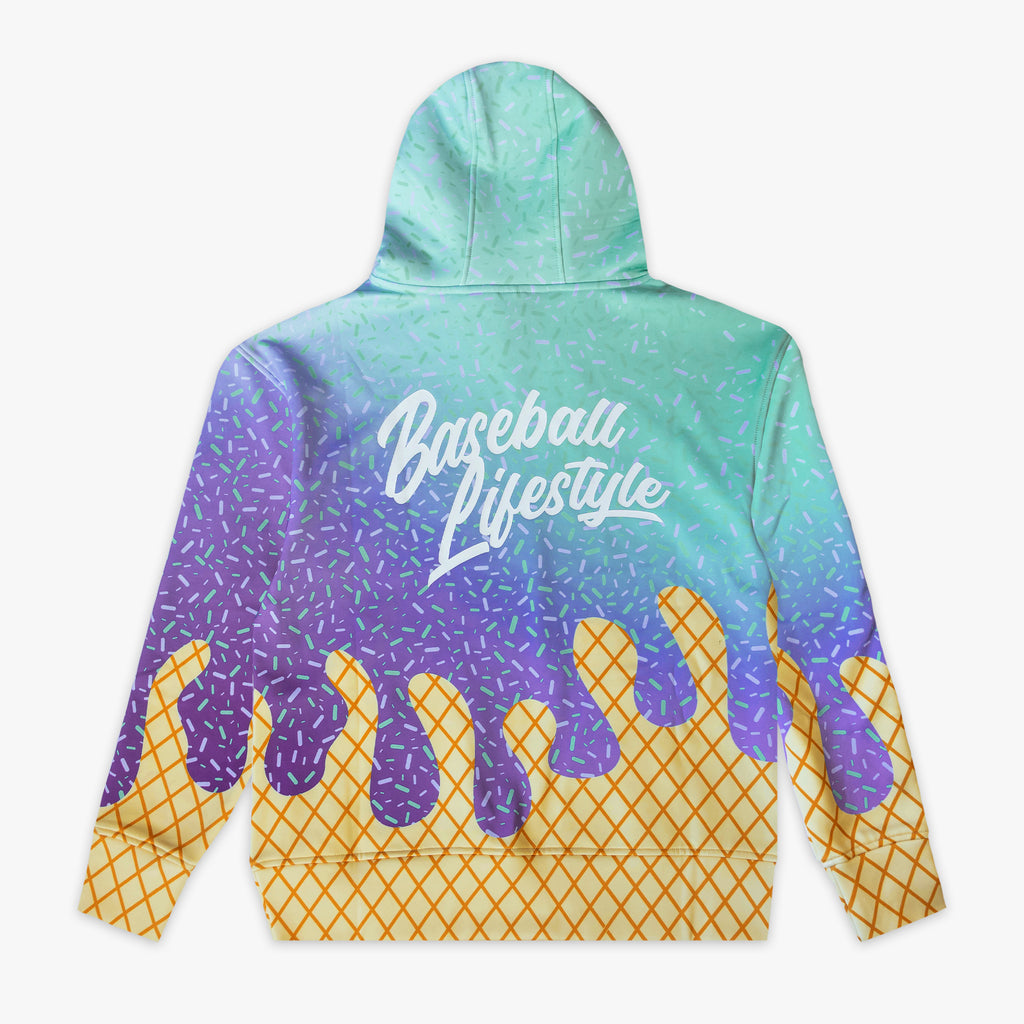 Multi-Color Ice Cream Galaxy Grape hoodie — back view
