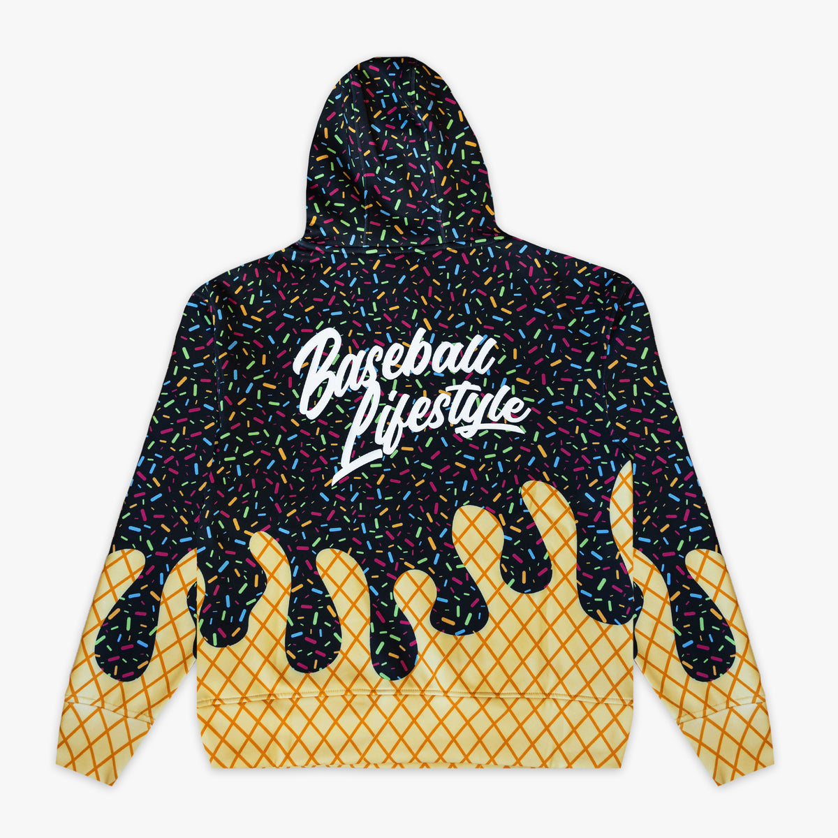 Black Ice Cream Midnight Sundae hoodie — back view