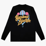 Ice Cream Long Sleeve Cotton Candy youth graphic tee - back view